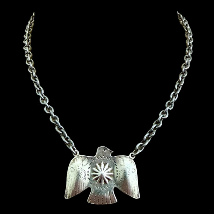 Vintage Sterling Plated Chain with Vintage Reproduction Thunderbird