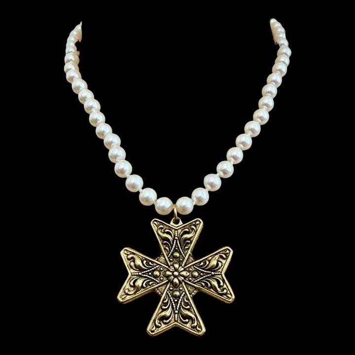 Vintage Reproduction Gold Plated Maltese Cross