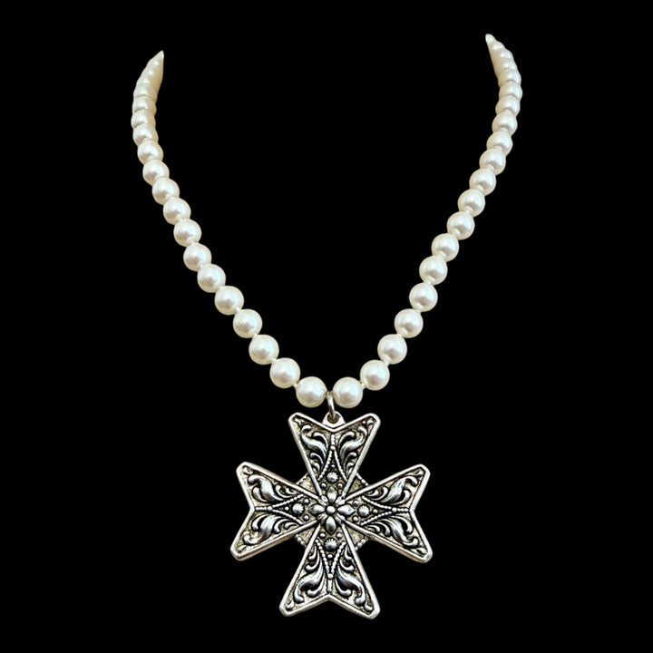 Vintage Reproduction Sterling Plated Maltese Cross