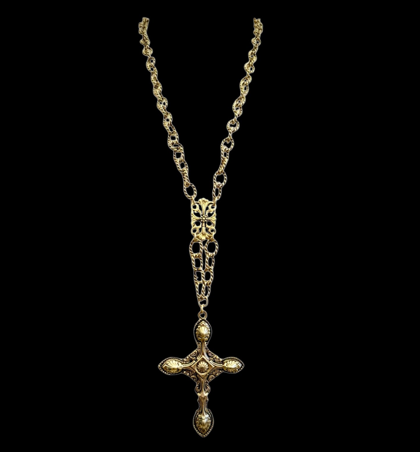 Vintage Reproduction Gold Plated Cross