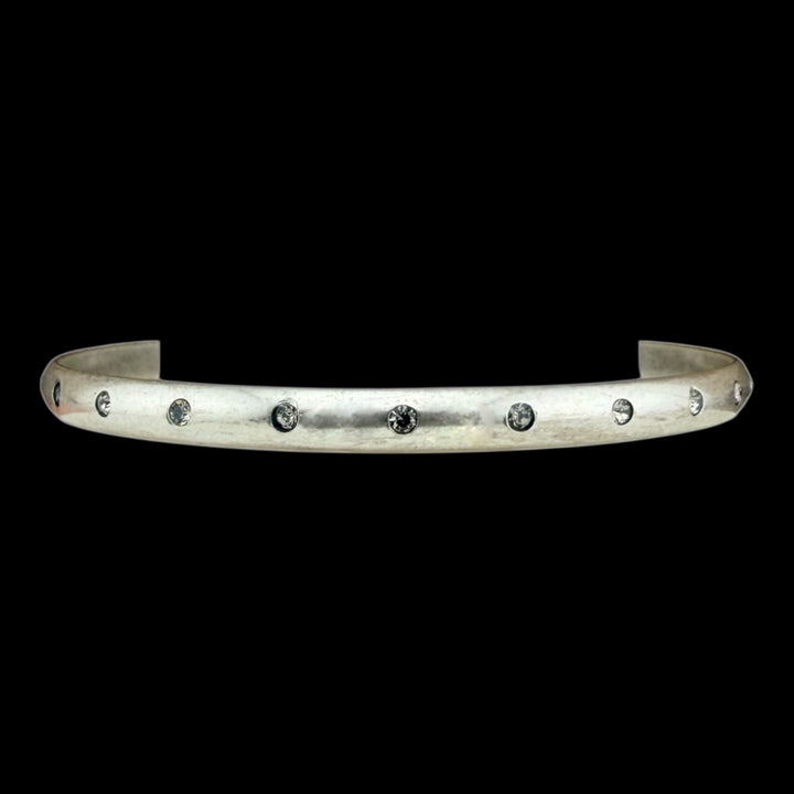 Vintage Silver Bangle with Crystals