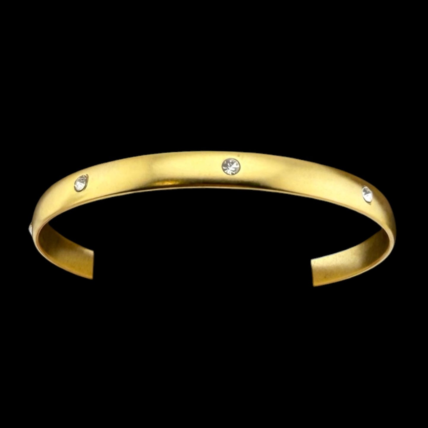 Vintage Reproduction Gold Plated Medium Crystal Bangle
