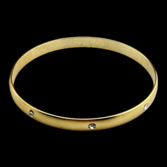 Vintage Reproduction Gold Plated Medium Crystal Bangle