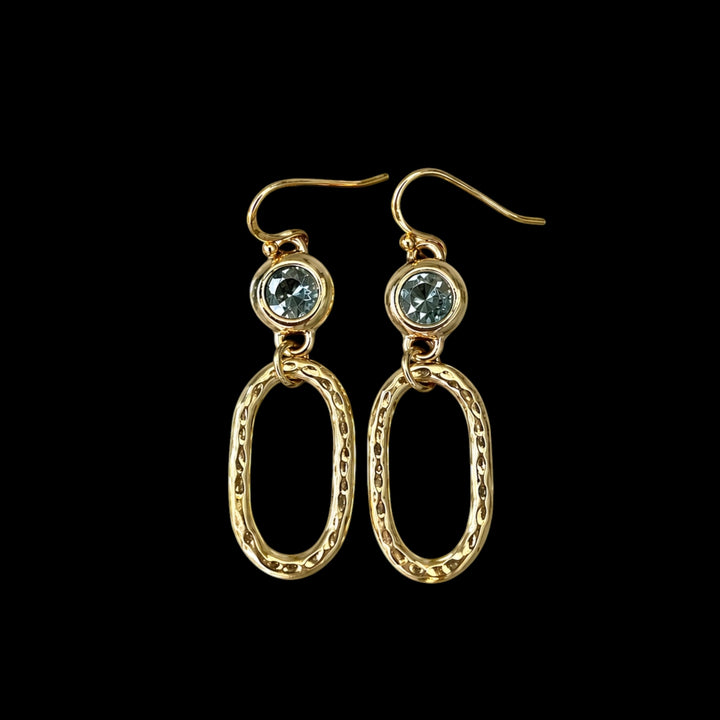 Repurposed Black Diamond Oval Earrings