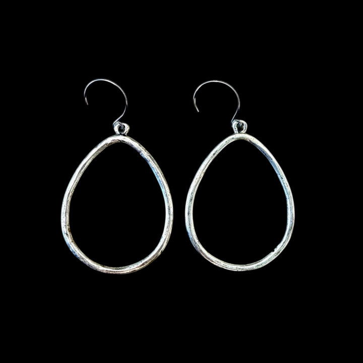 Sterling plated Repurposed teardrop earring