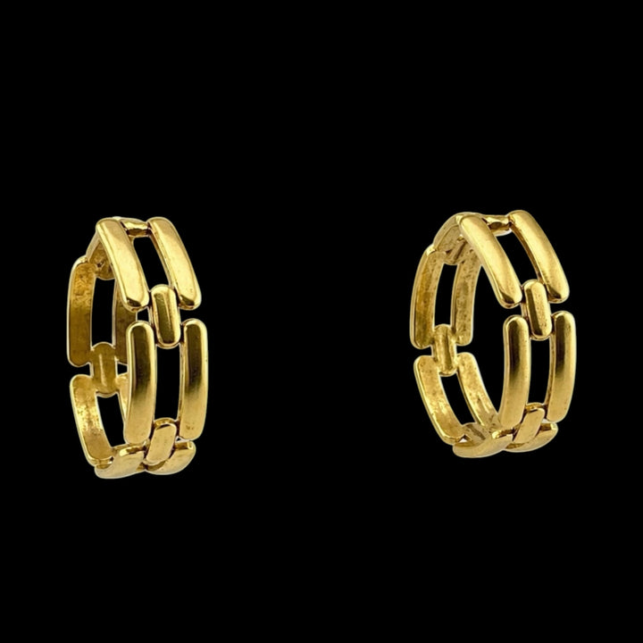 Vintage Reproduction Gold Plated Link Hoops