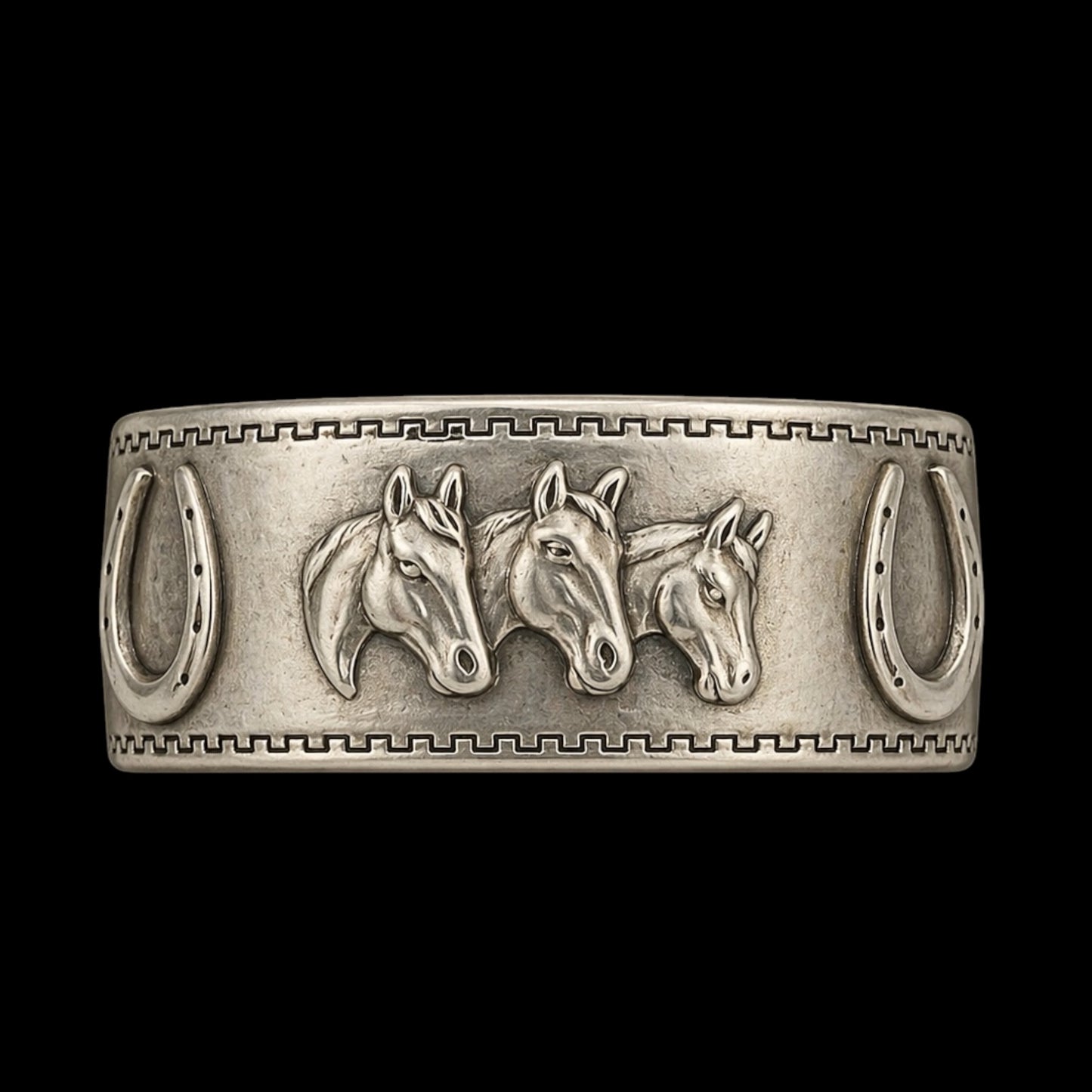Vintage Sterling Plated Reproduction Horse Cuff