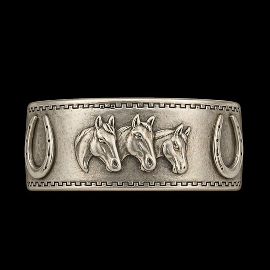 Vintage Sterling Plated Reproduction Horse Cuff
