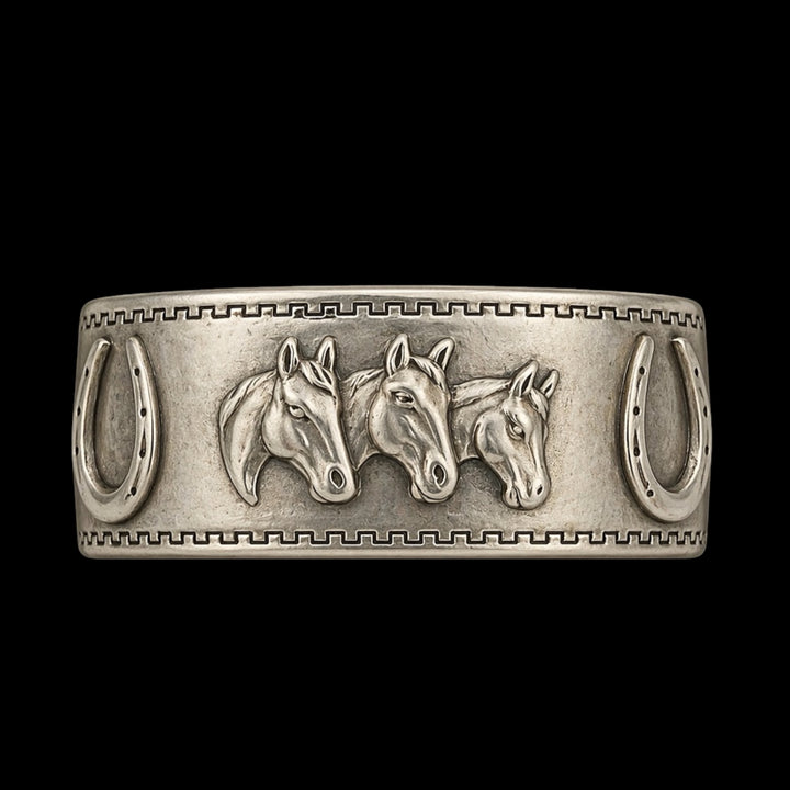 Vintage Sterling Plated Reproduction Horse Cuff