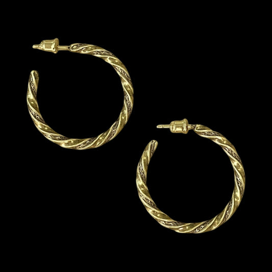 Medium Gold Vintage Hoop Earrings