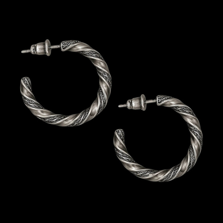 Small Silver Plated Vintage Hoop Earrings