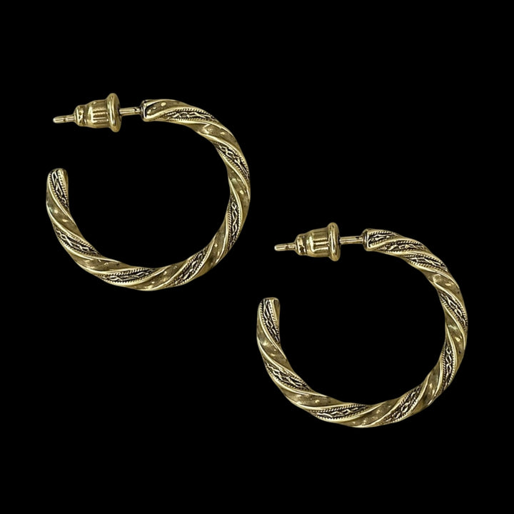 Small Gold Plated Vintage Hoop Earrings