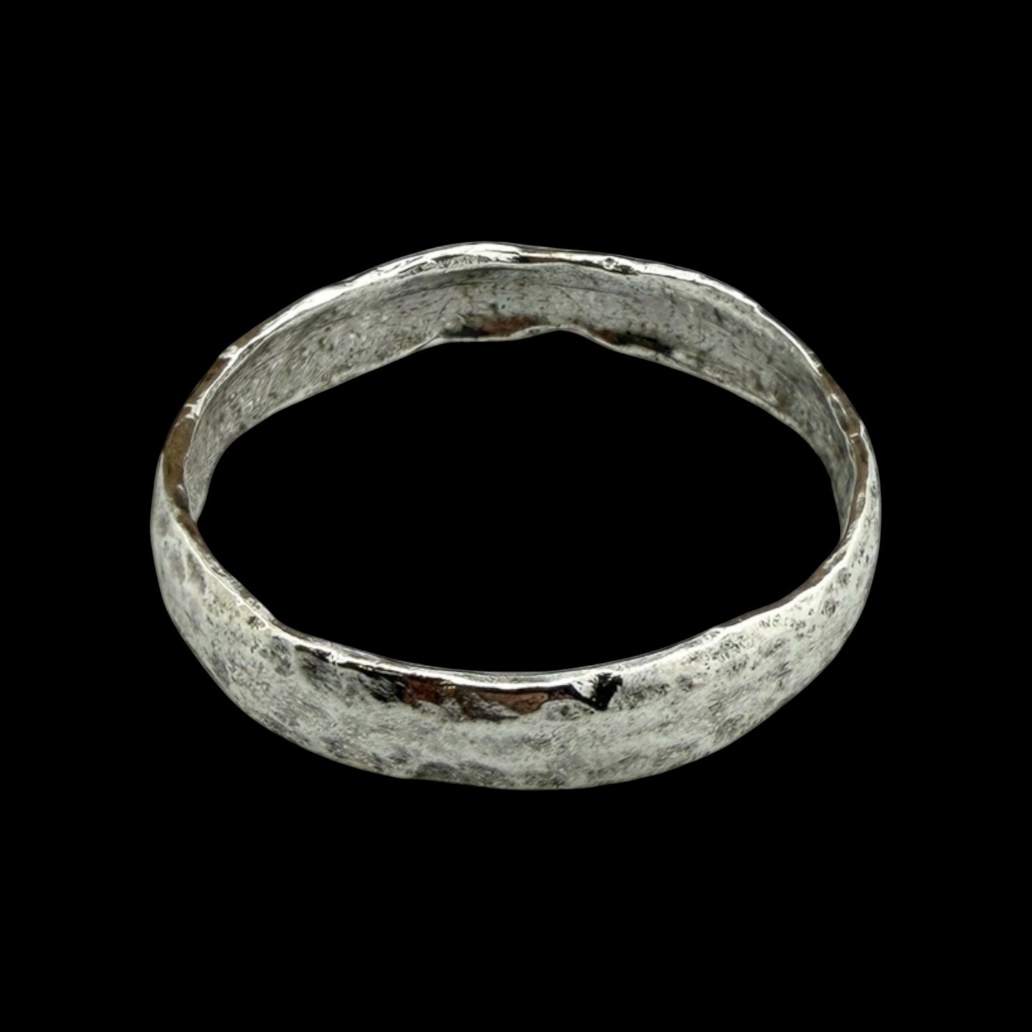 Sterling Plated Repurposed Organic Bangle Small