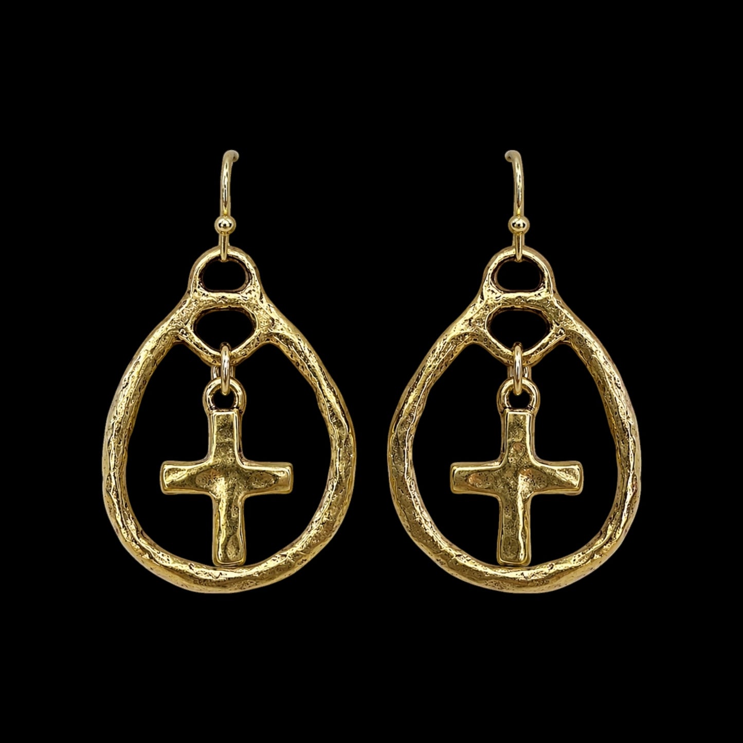 Cross Teardop Earrings