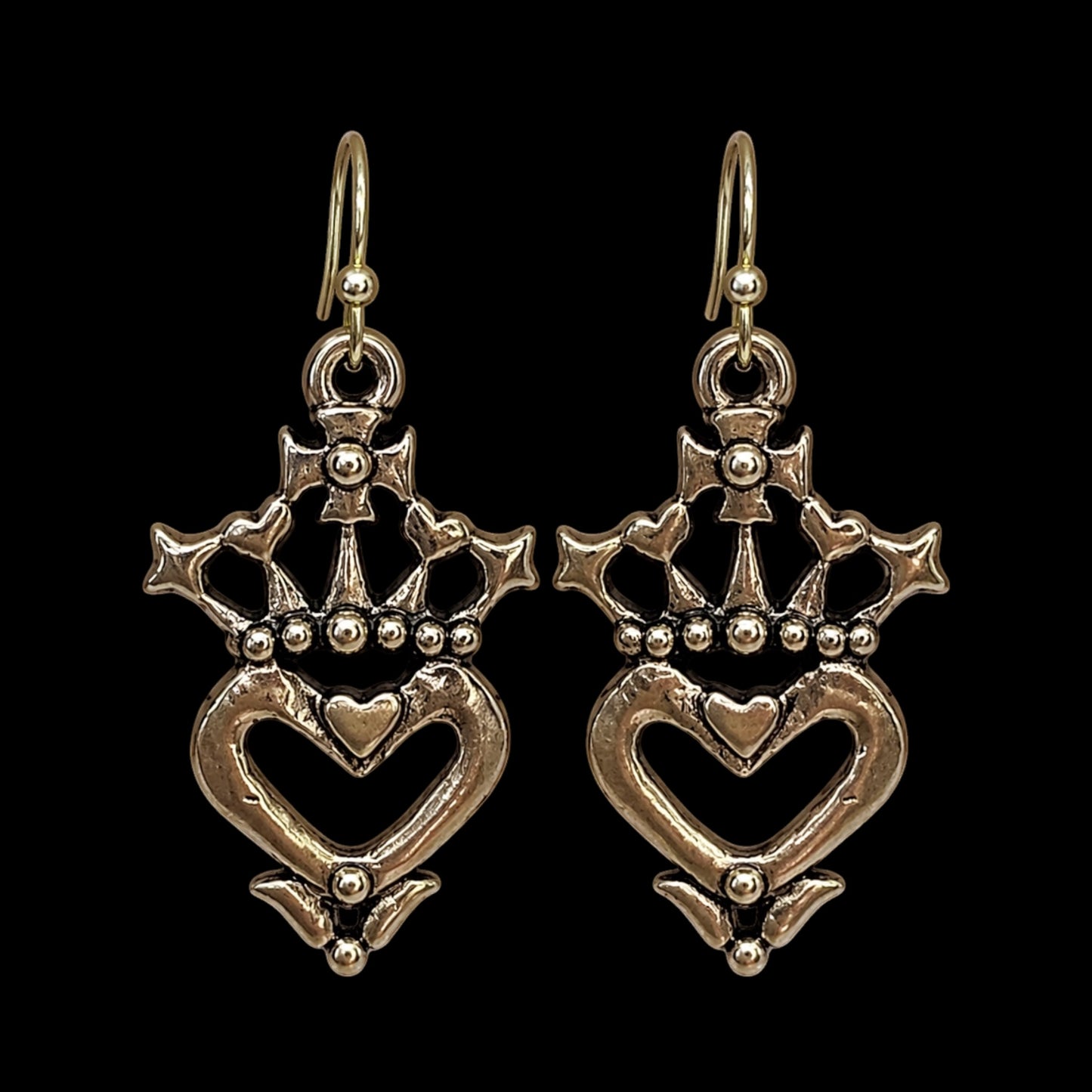 Crown Heart Earrings