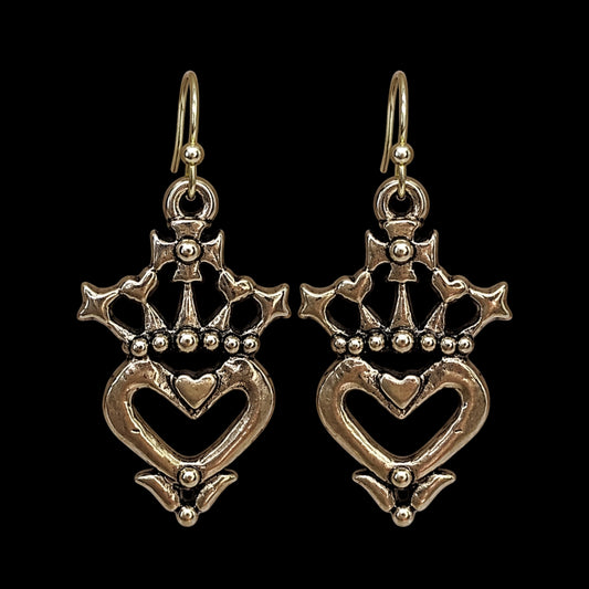 Crown Heart Earrings