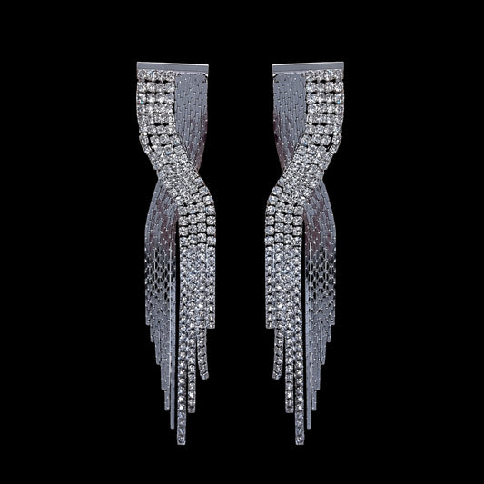 Rhinestone Crossover Earrings