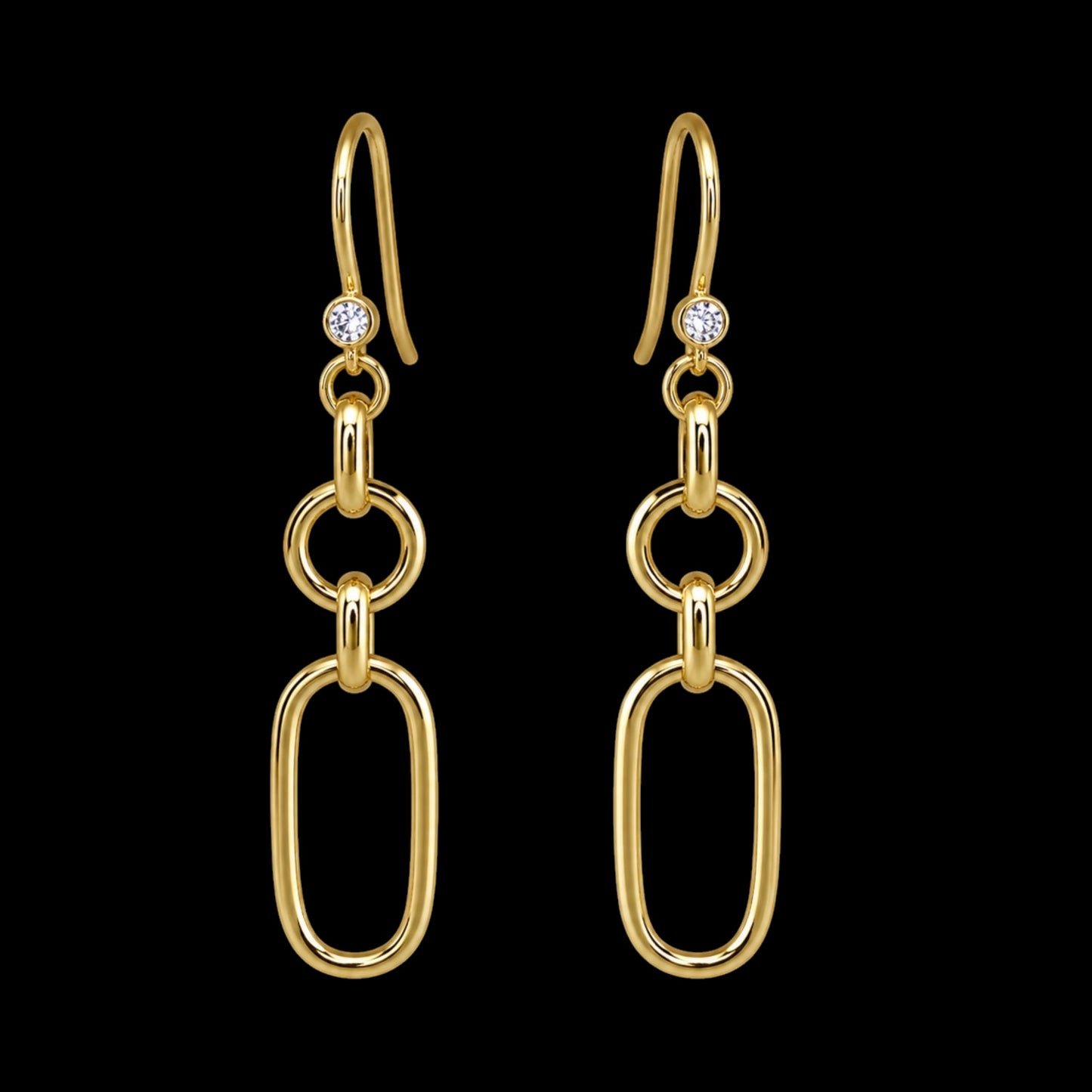 CZ Chain Drop Earrings