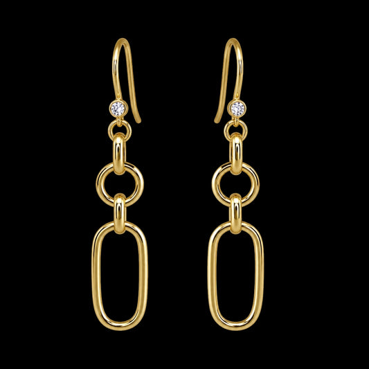 CZ Chain Drop Earrings