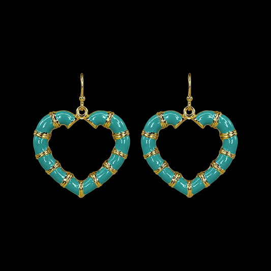 Vintage Turquoise Enamel Earrings