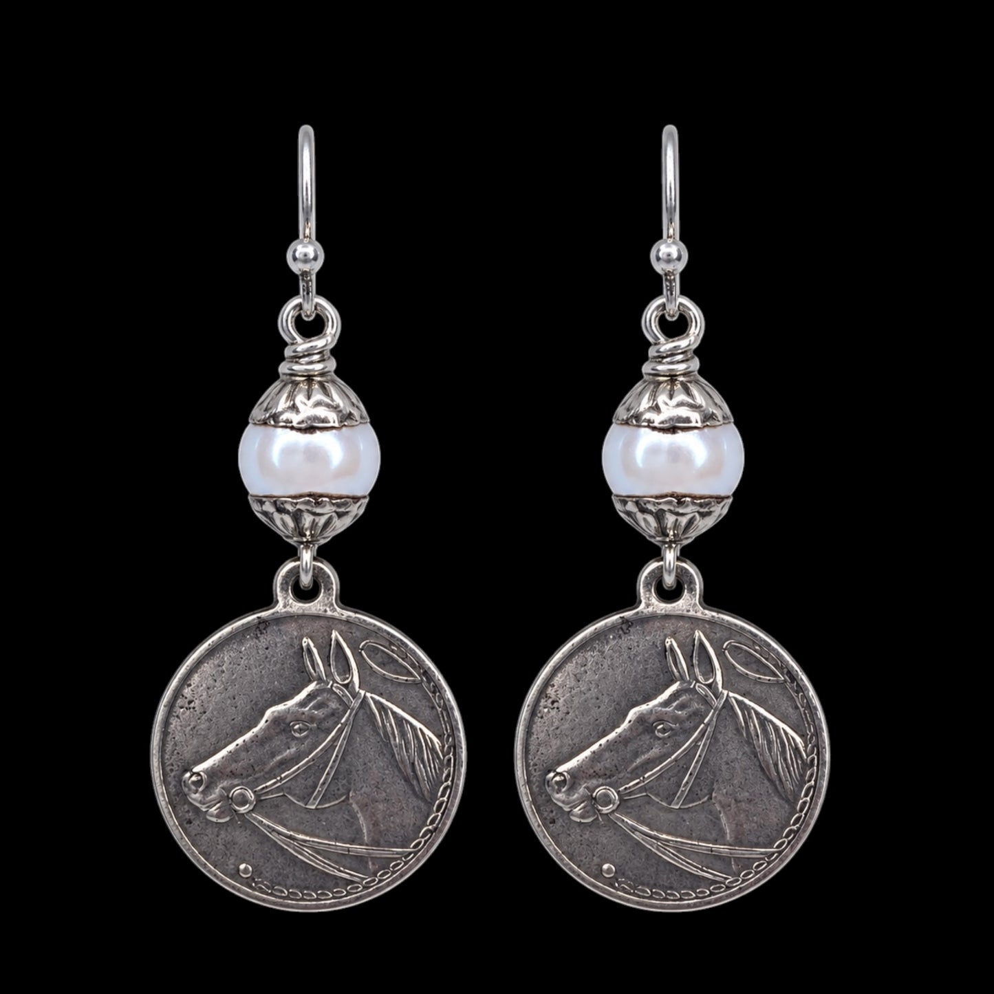Vintage Horse Coin Earrings