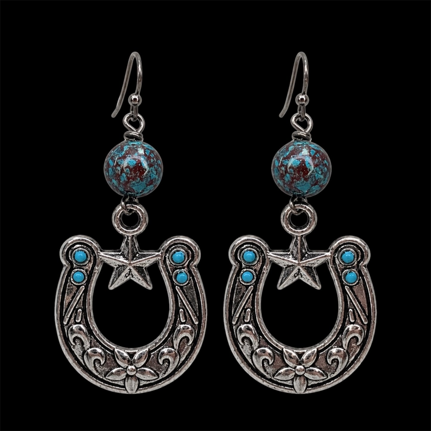 Jasper Horseshoe Earrings