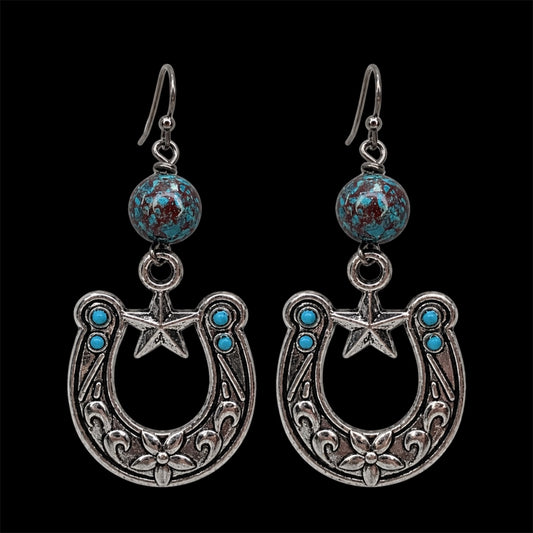 Jasper Horseshoe Earrings