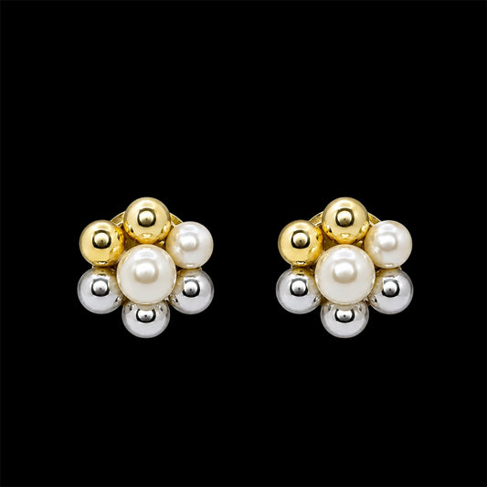 Vintage Pearl Cluster Earrings