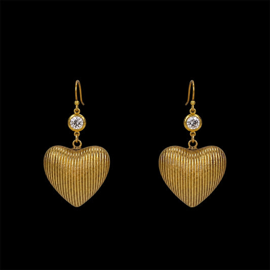 Vintage Gold Plated Hearts with Swarovski Crystal