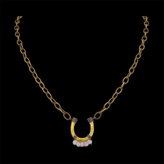 Gold Plated and Moonstone Horseshoe