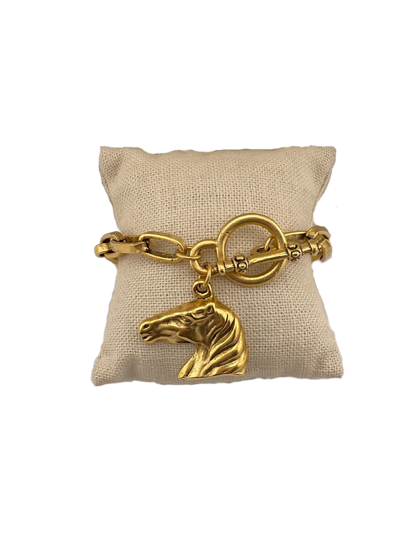Gold Plated Horse Toggle Bracelet