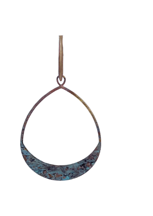 Patina Teardrop Hoop Earrings