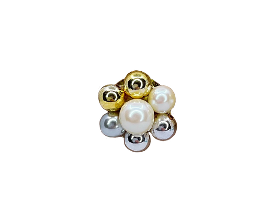 Vintage Pearl Cluster Earrings