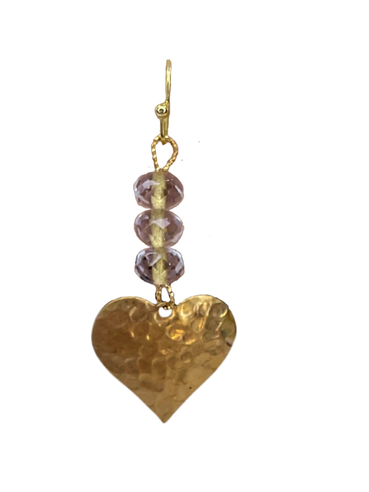 Vintage Hammered Heart Earrings