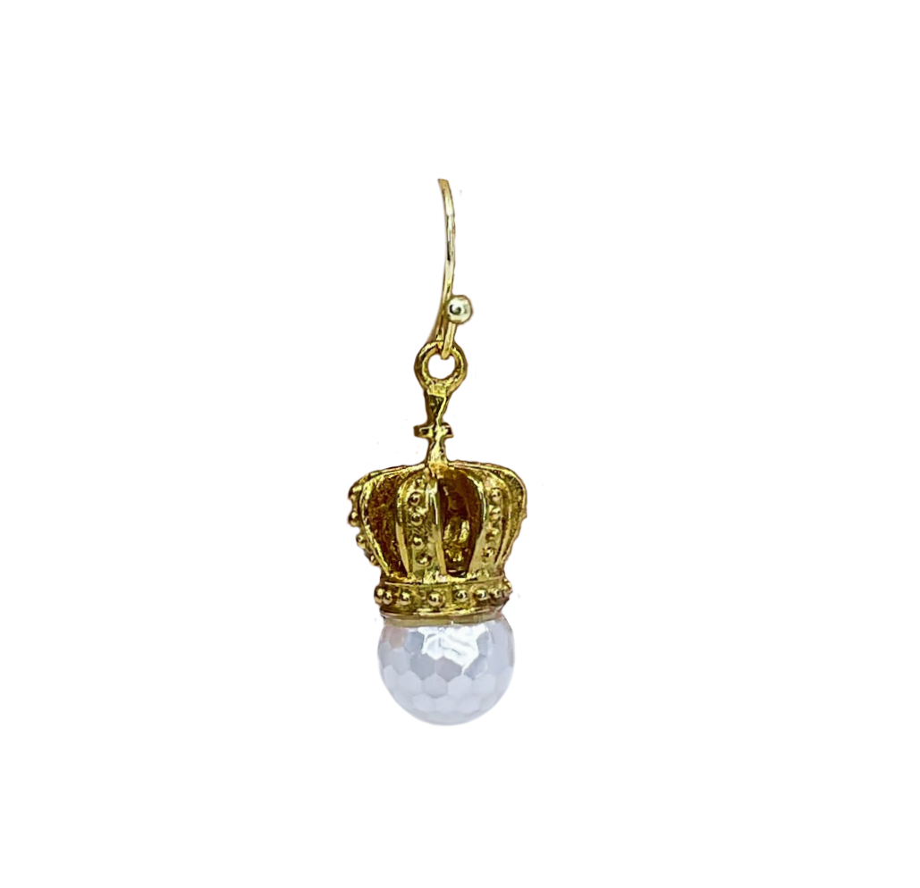Faux Pearl Crown Earrings