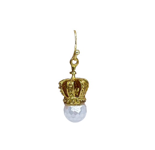 Faux Pearl Crown Earrings