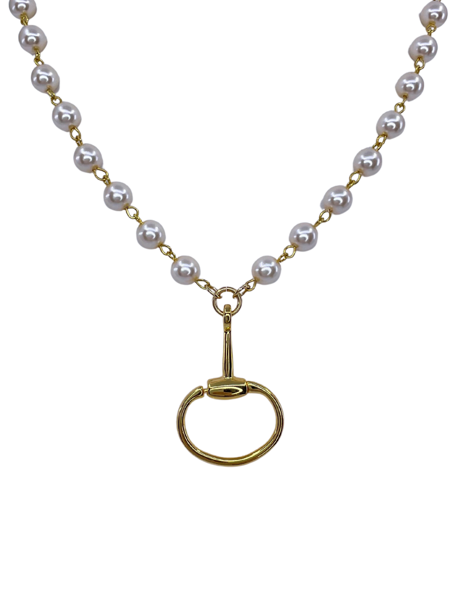 Vintage Faux Pearls With Vintage Gold Plated Horse Bit