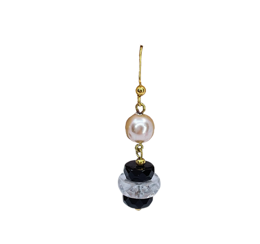 Vintage Czech Glass and Faux Pearl Earrings