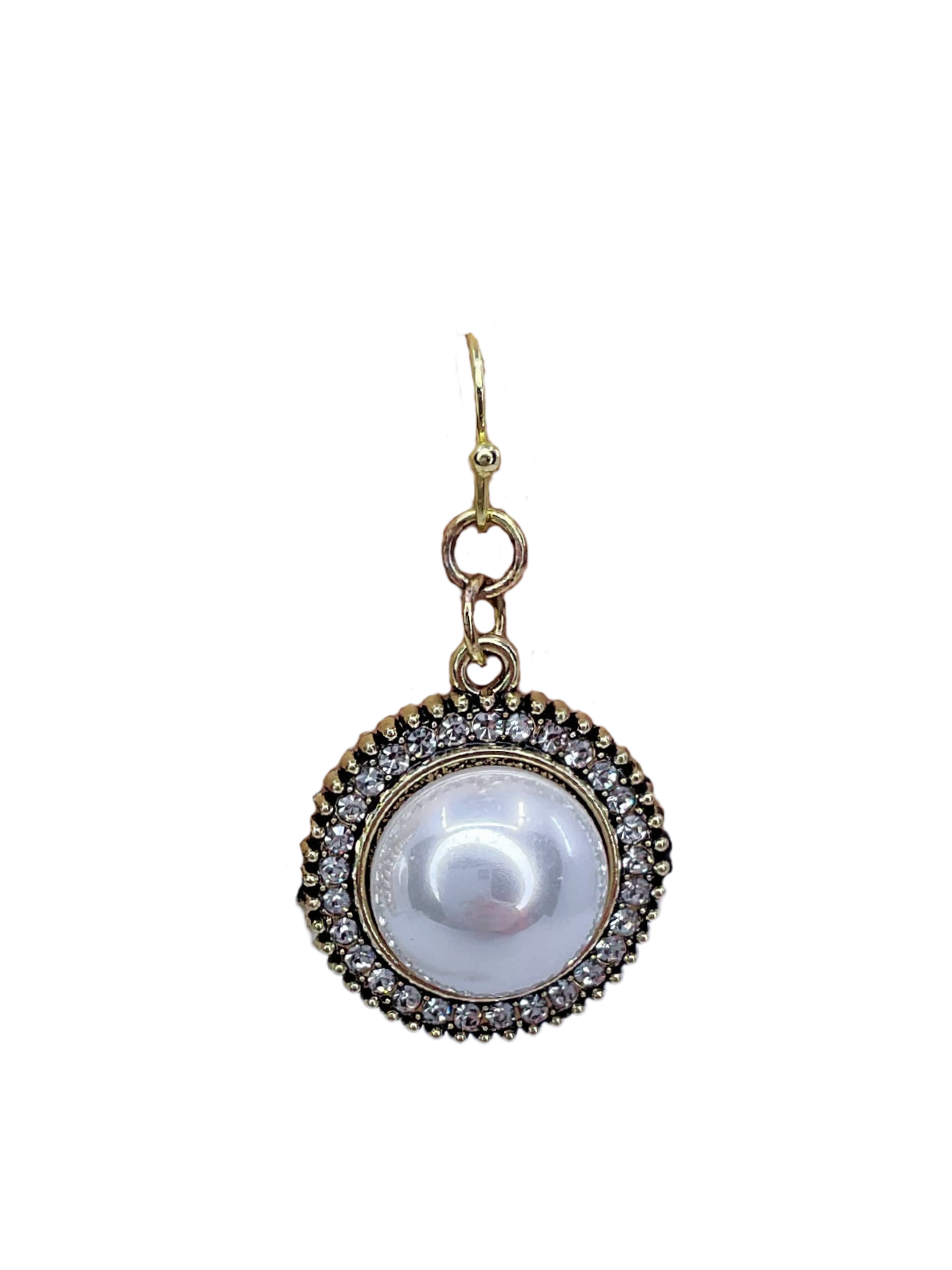 Faux Pearl and Rhinestone Earrings