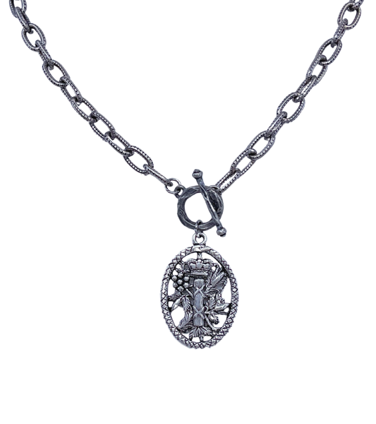 Silver Plated 18" Chain with Silver Plated Scottish Crest Pendant