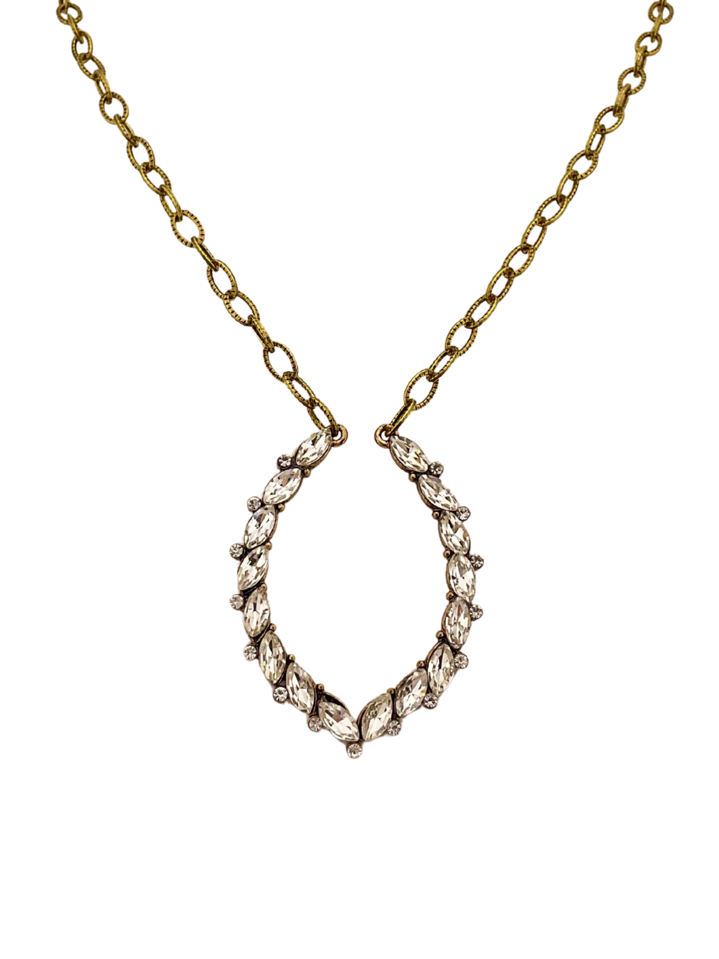 Vintage Rhinestone Horseshoe Necklace