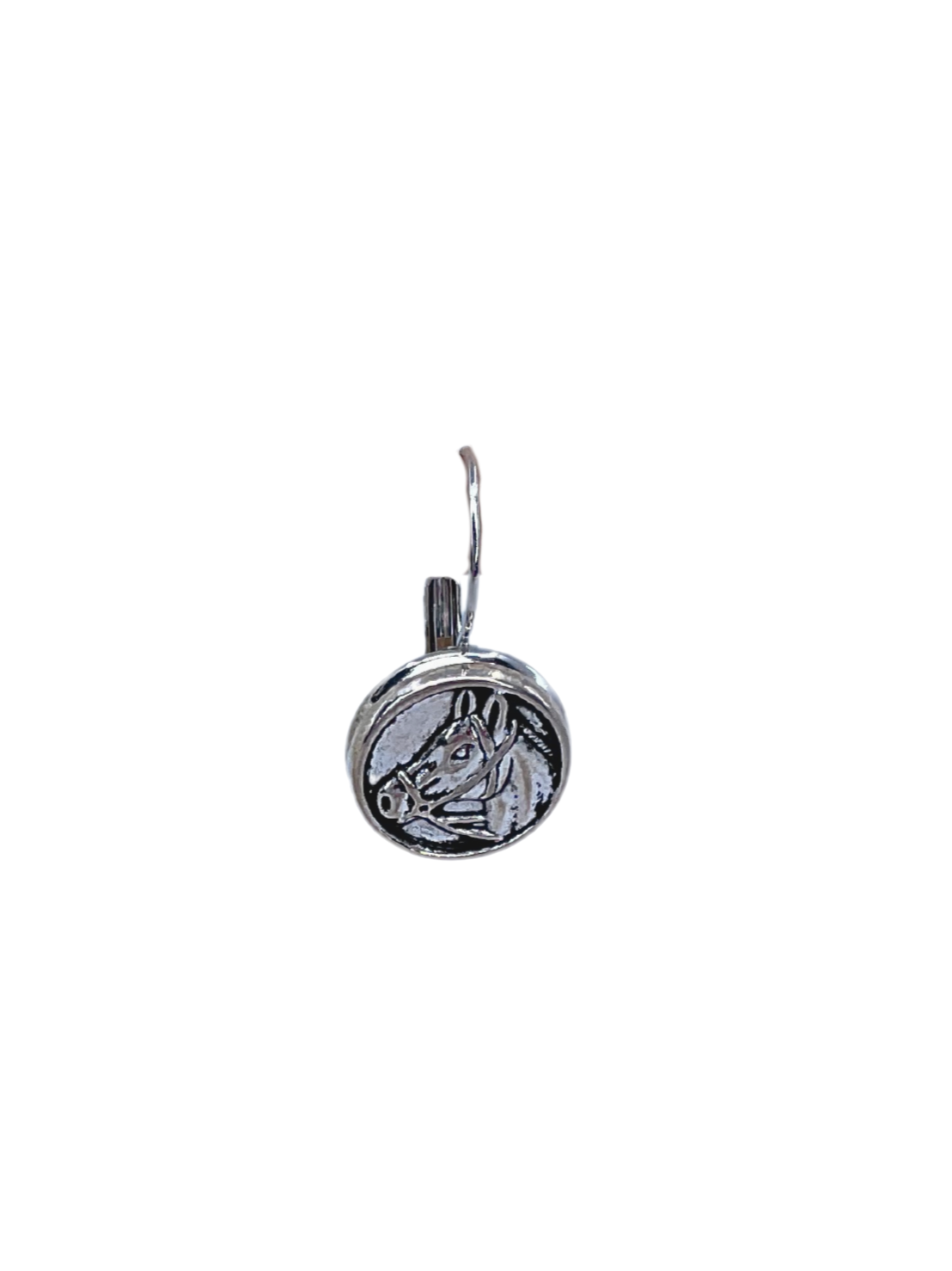 Silver Tone Horse Earrings