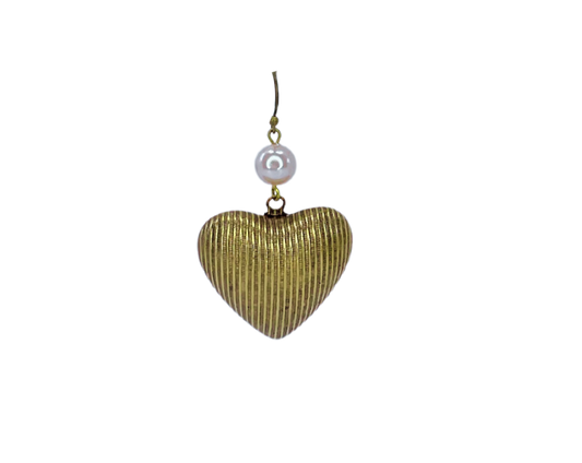 Vintage Gold Plated Hearts with Vintage Pearls
