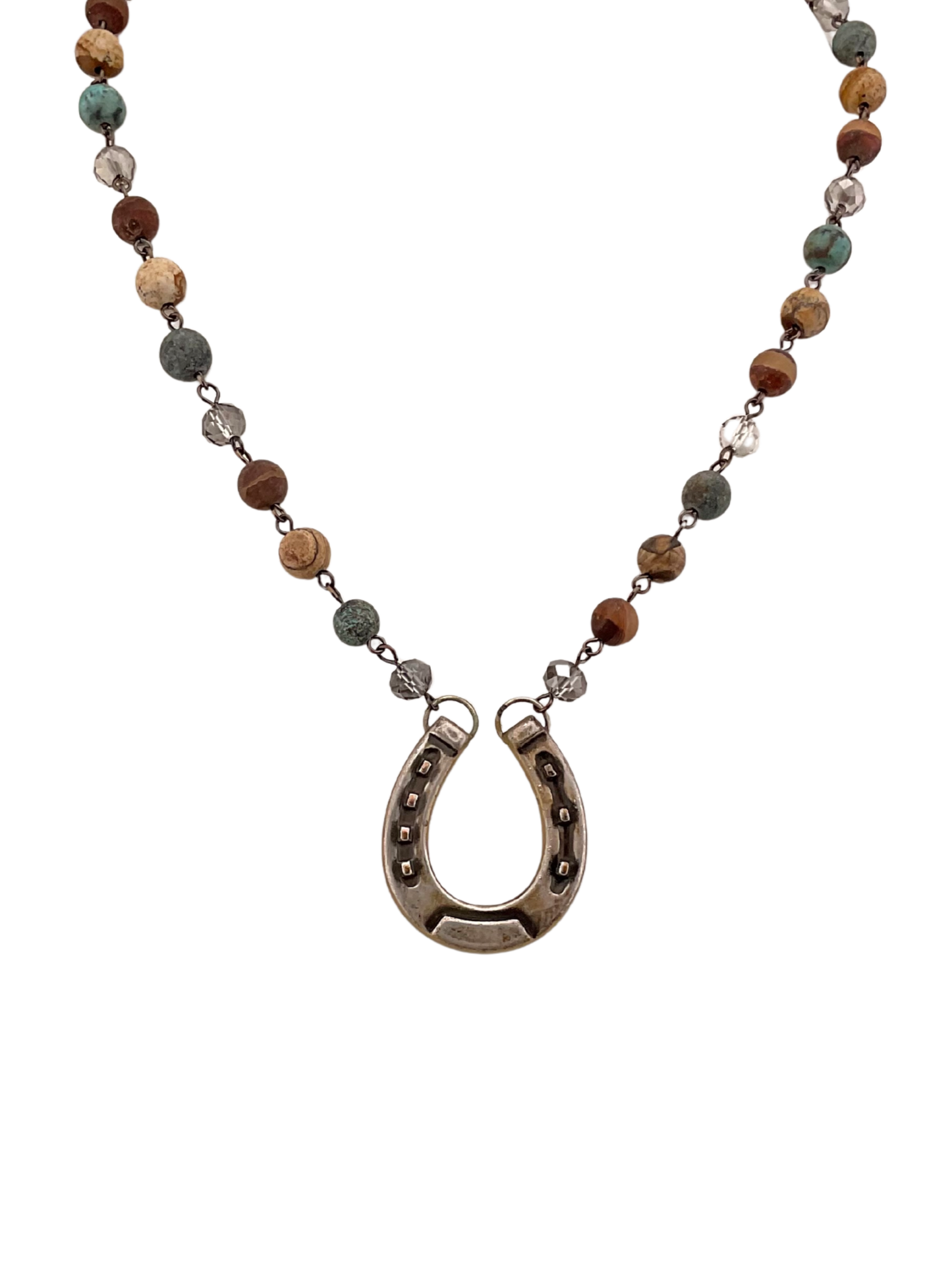 Vintage Rosary Chain with Small Vintage Sterling Plated Horse Shoe