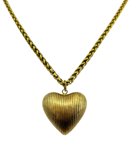 Vintage Brass Heart Necklace