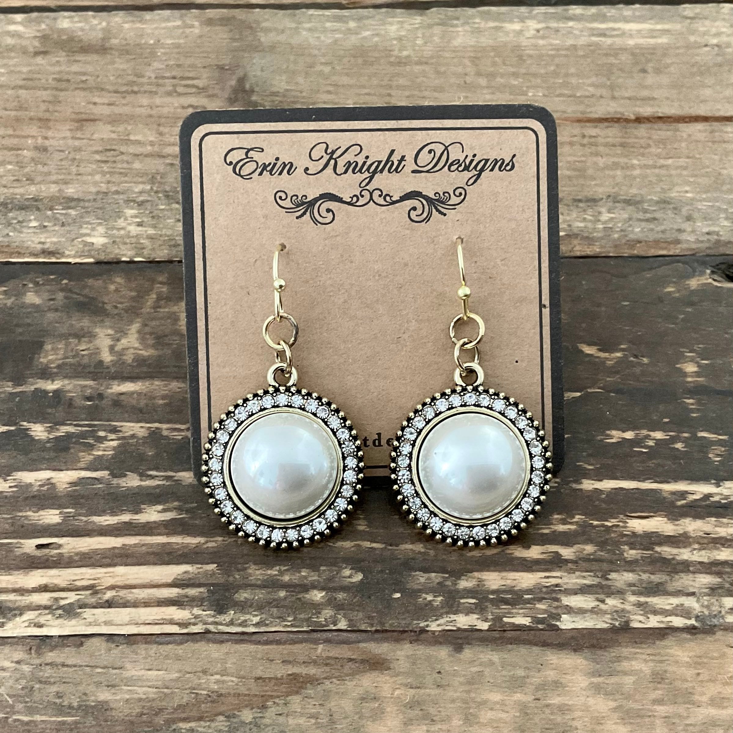 Pearl and Rhinestone Earrings