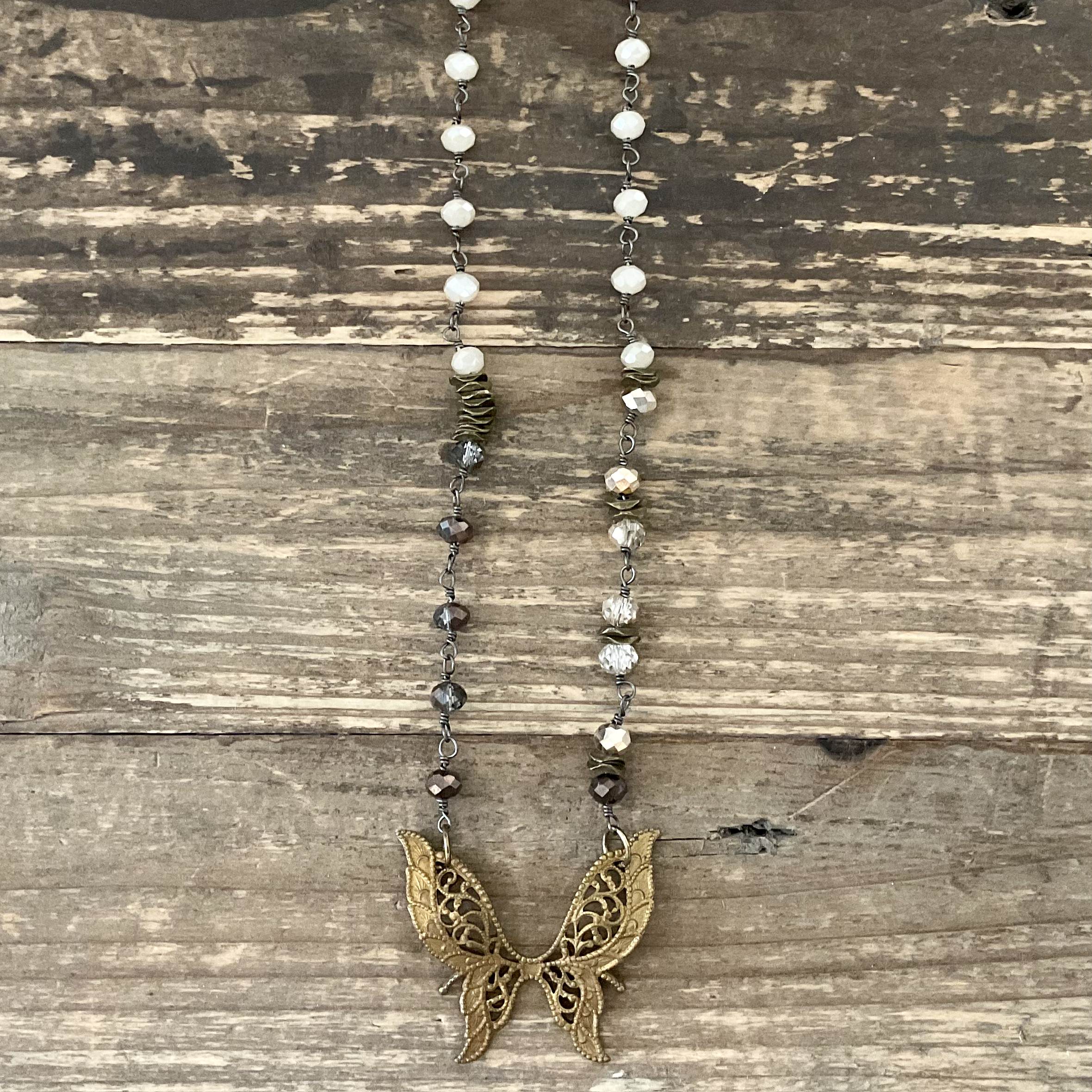 Vintage Rosary Chain with Vintage Butterfly
