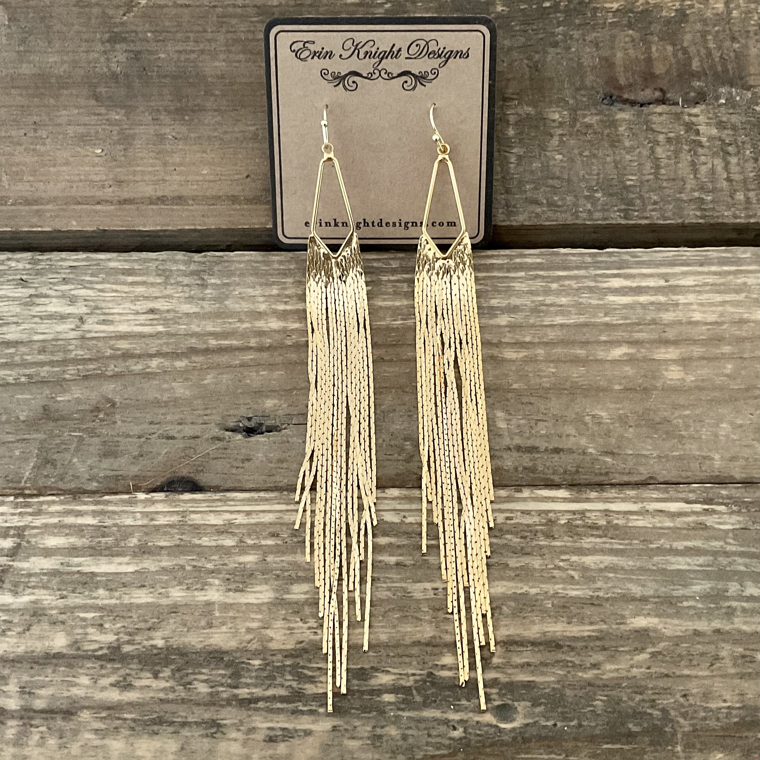 Gold Chain Tassel Earrings