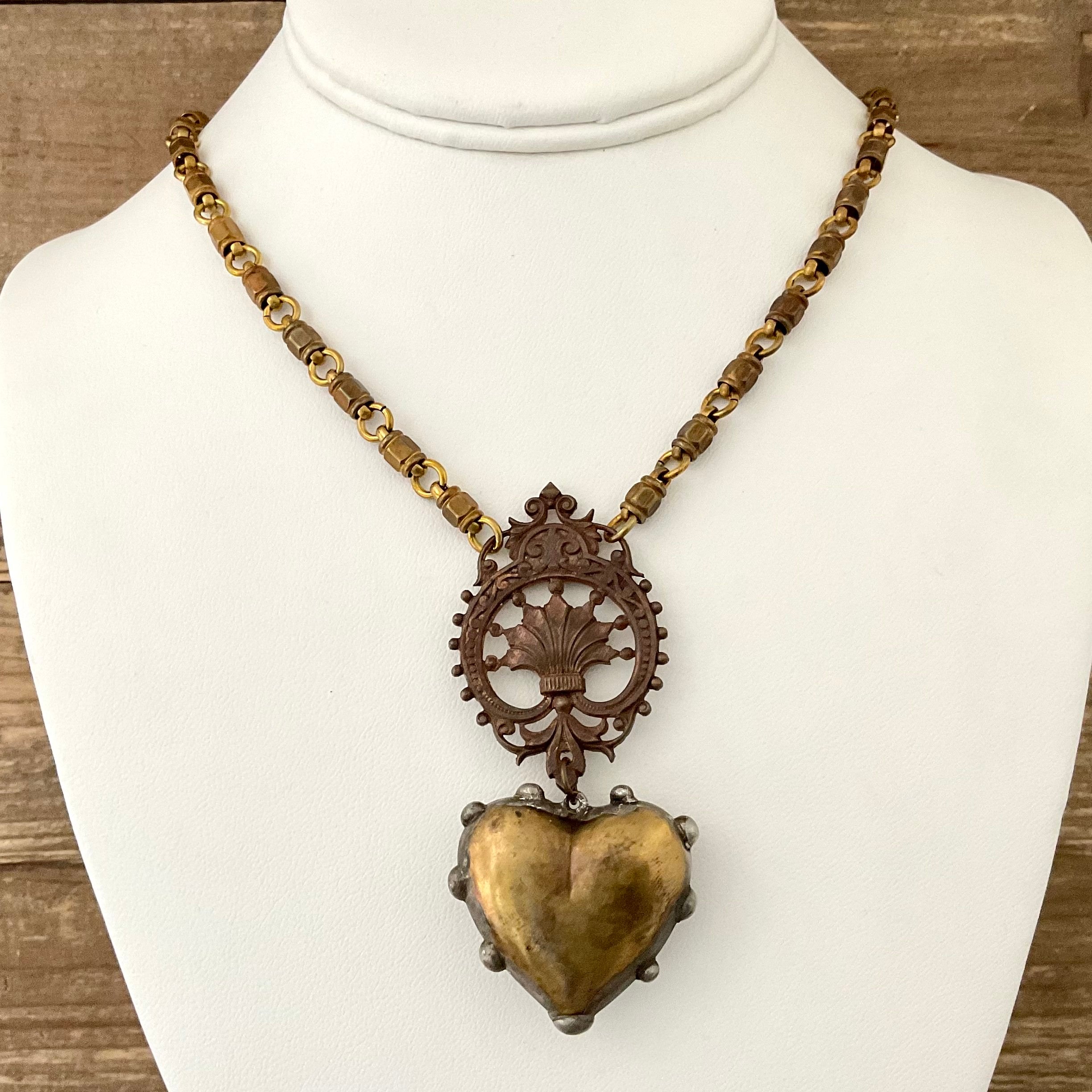 Vintage Chain with Vintage Connector & Soldered Heart 18