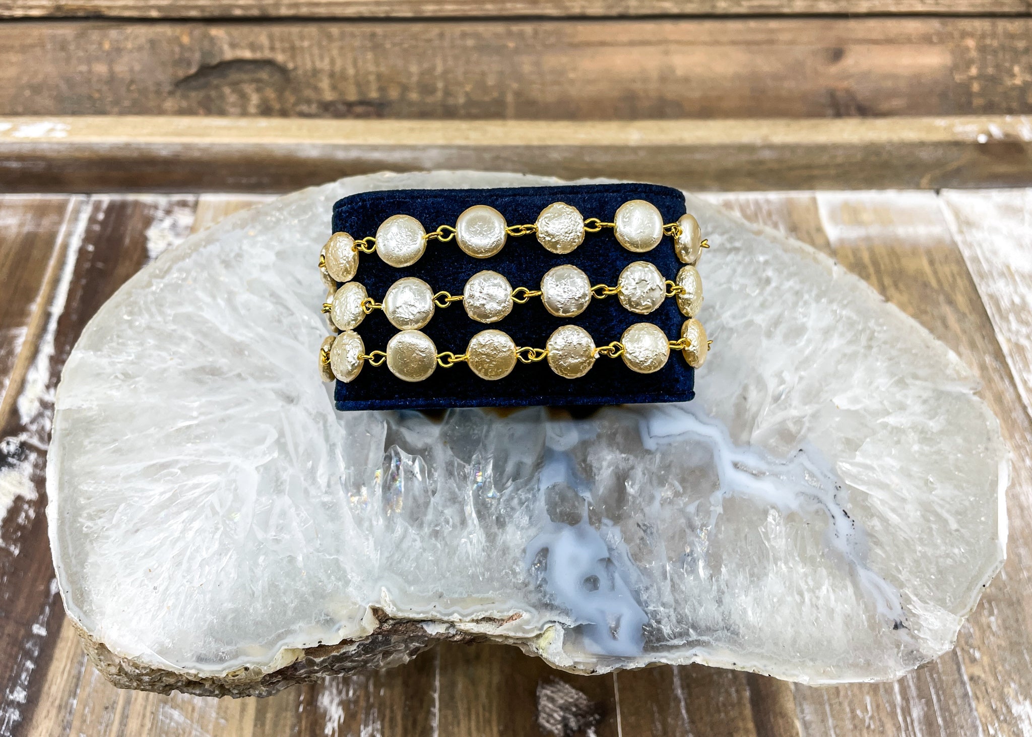 Vintage Pearls & Gold Clasp Bracelet